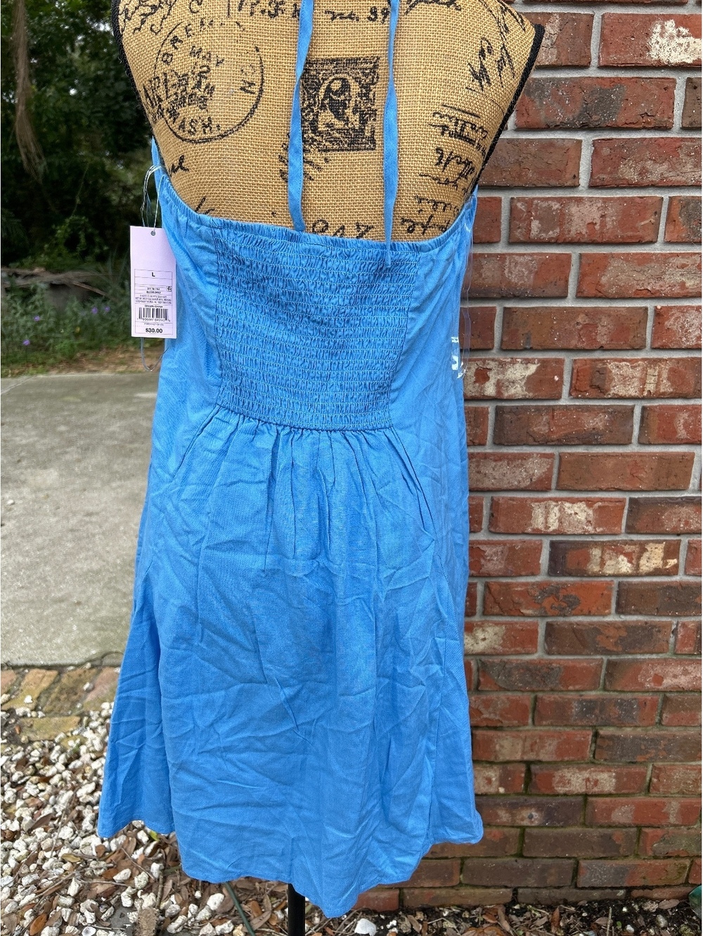 Target Blue Button-Front Sundress Large - Picture 5 of 5
